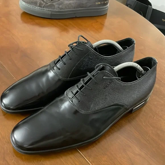 Prada | Shoes | Prada Mens Dress Shoes Black Size 9 42  display picture 1